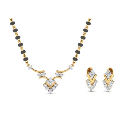 Mangalsutra and earrings duo
