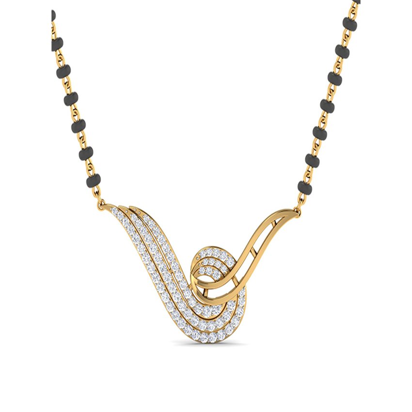 Bright Petals Diamond Mangalsutra Set