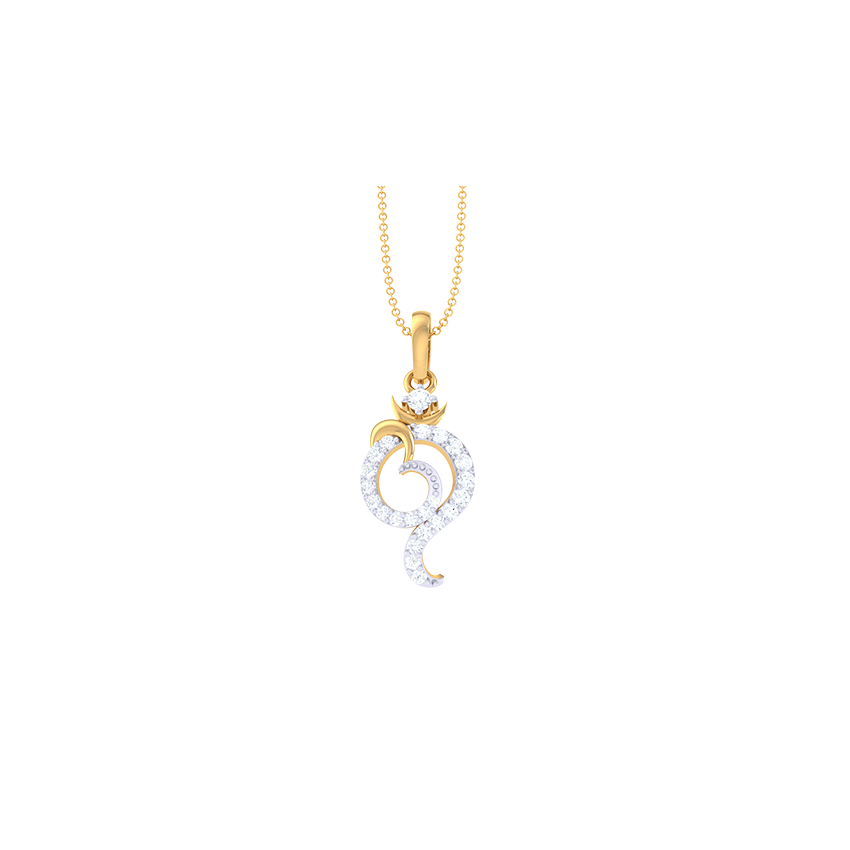 Om Radiance Disc Diamond Pendant