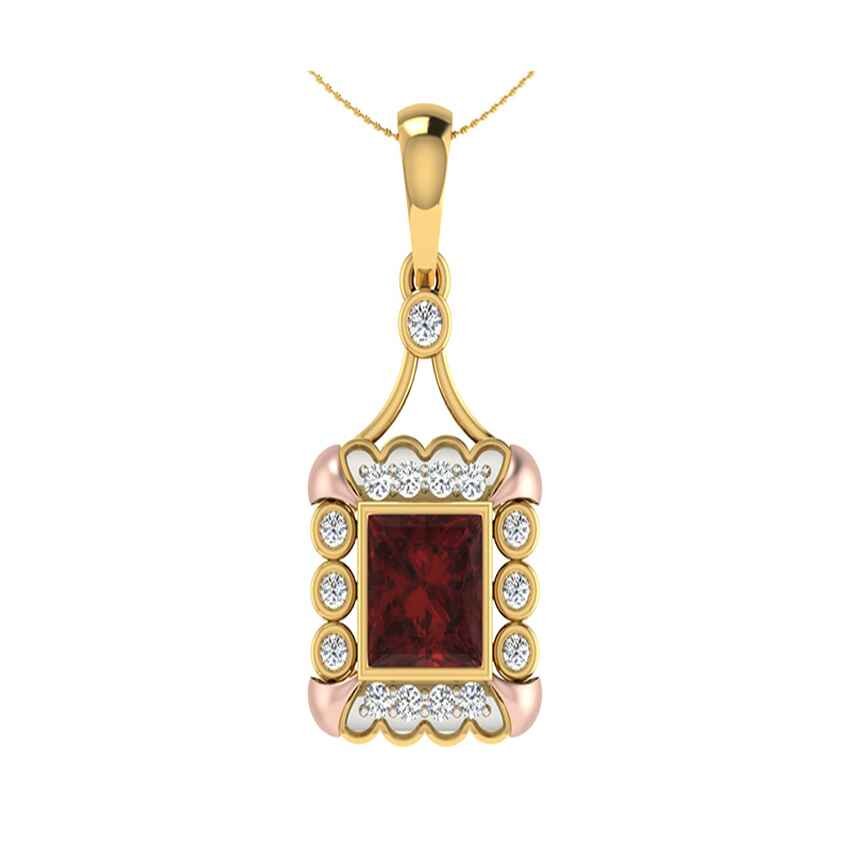 Radiant Crown Diamond Pendant