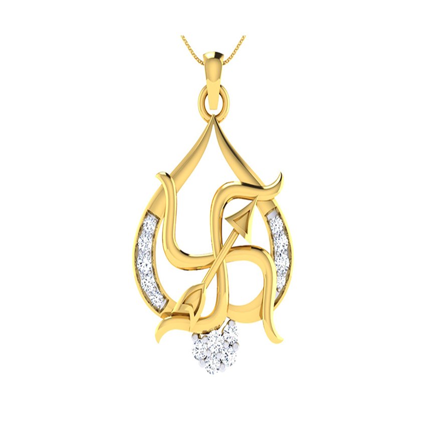 Prosperity Swastik Diamond Pendant