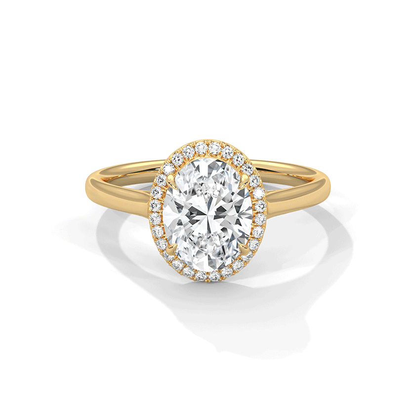 Flare Oval Solitaire Diamond Ring