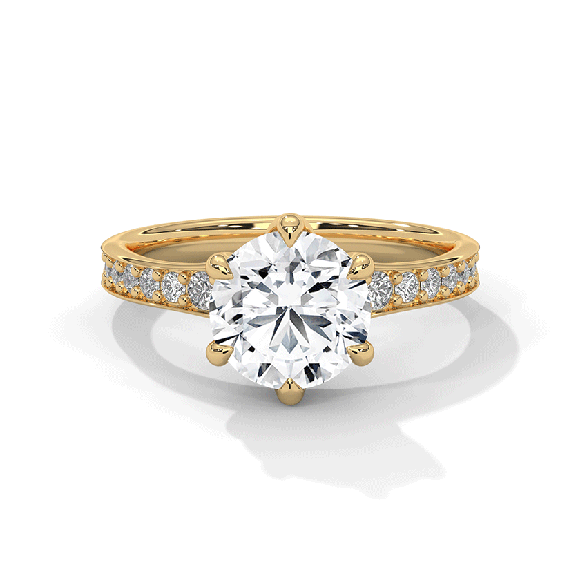 Rise Round Solitaire Diamond Ring