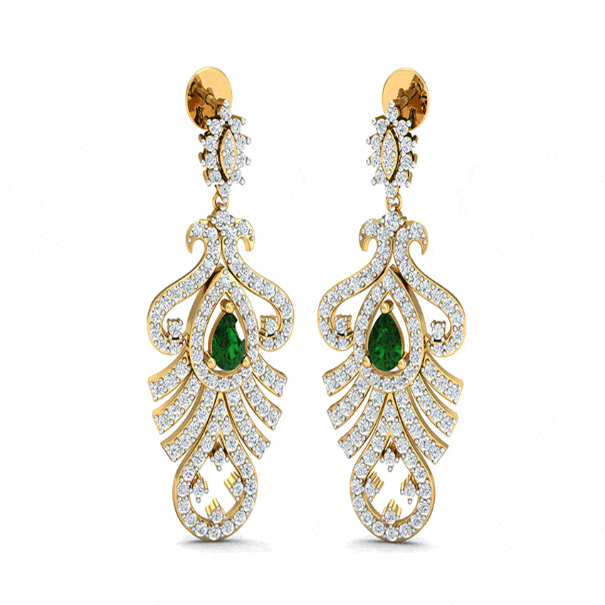 Abstract Shine Diamond Earrings