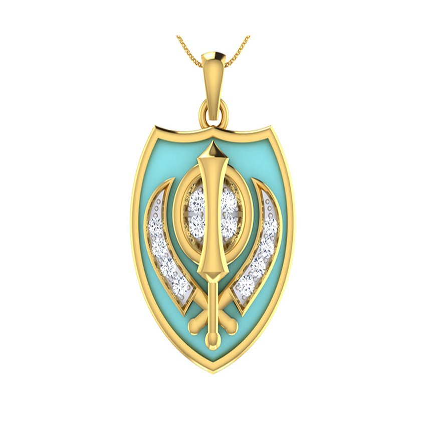 Diamond Sikh Heritage Pendant