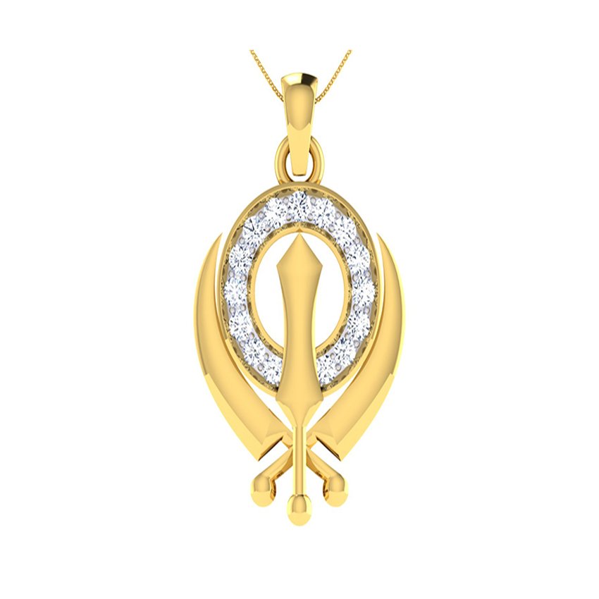 Diamond Sikh Spiritual Pendant