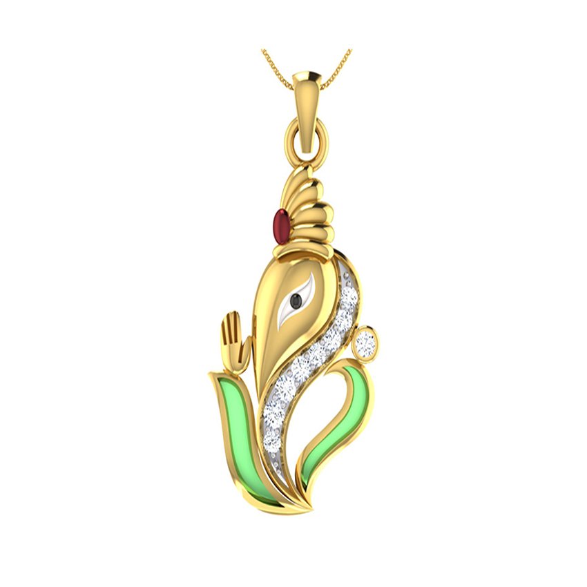 Pure Elegance Ganesh Diamond Pendant
