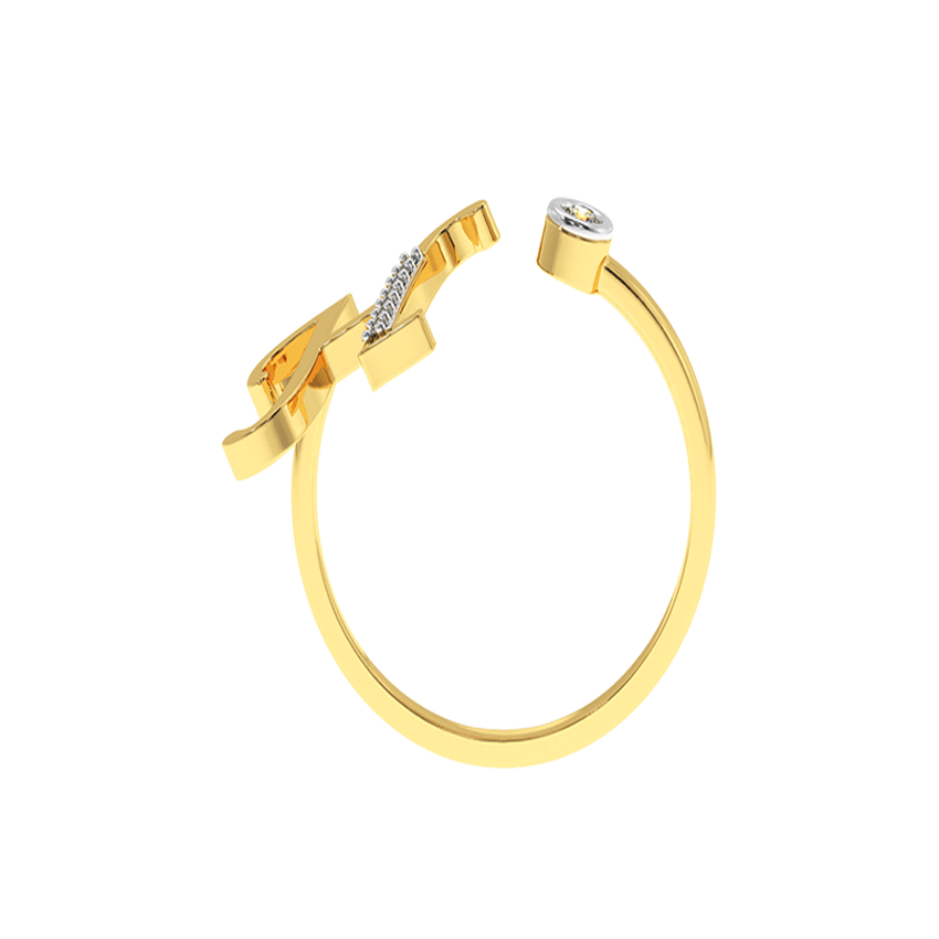 Halo Diamond H Ring
