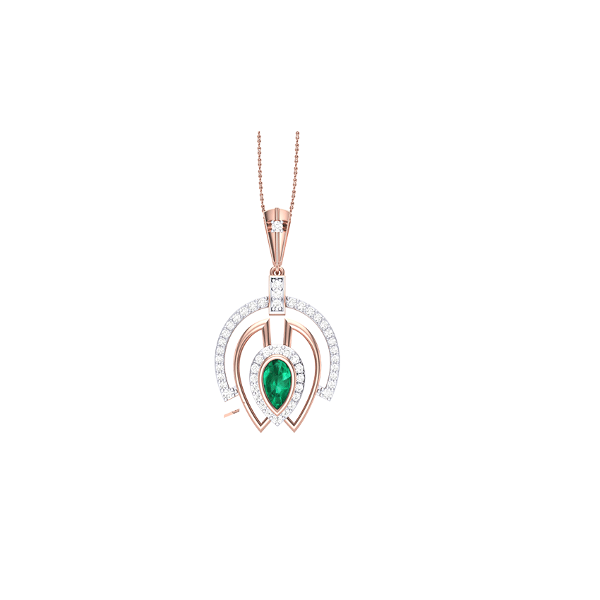 Coral Sunset Diamond Pendant