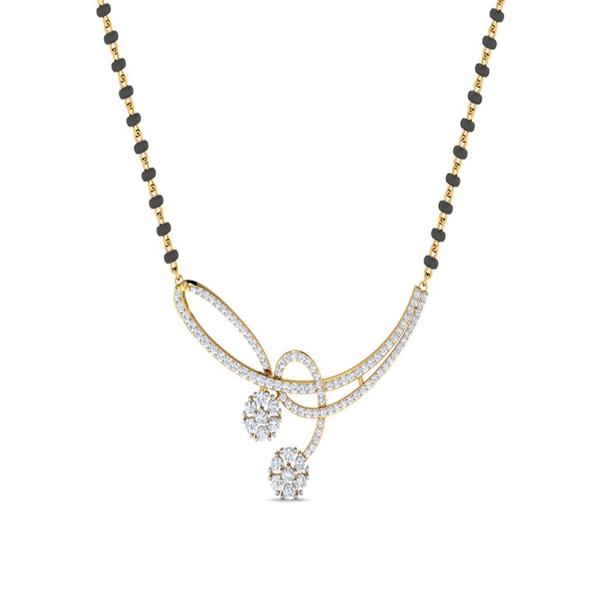 Black Thread Diamond Mangalsutra Set