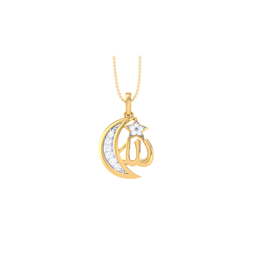Moon and Star Harmony Diamond Pendant