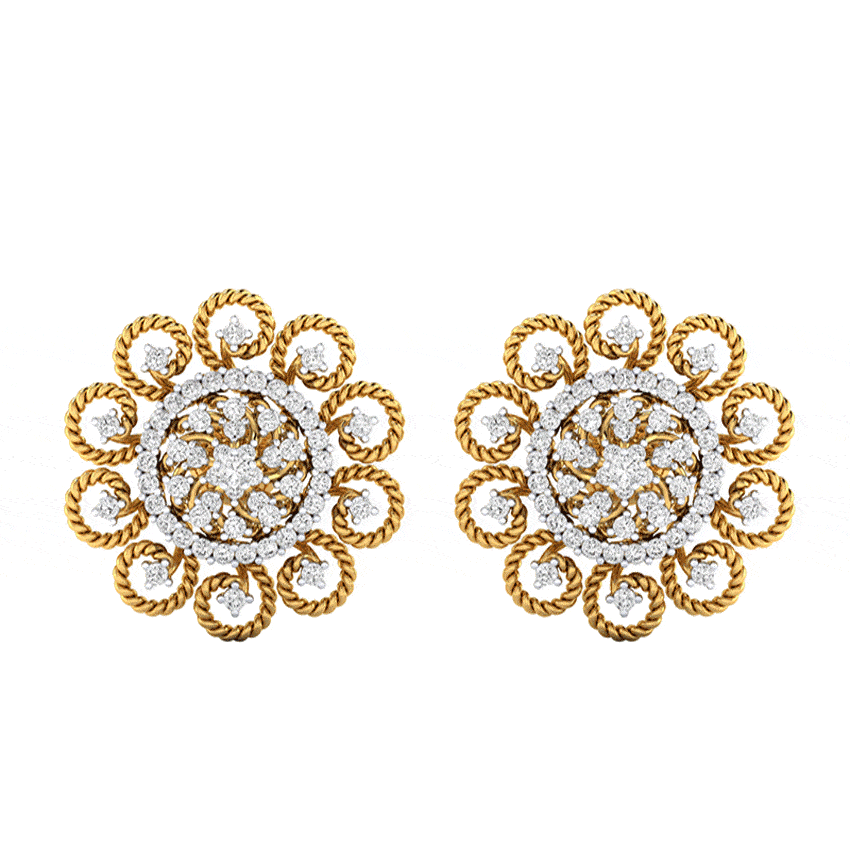 Gilded Mist Diamond Earrings Tops