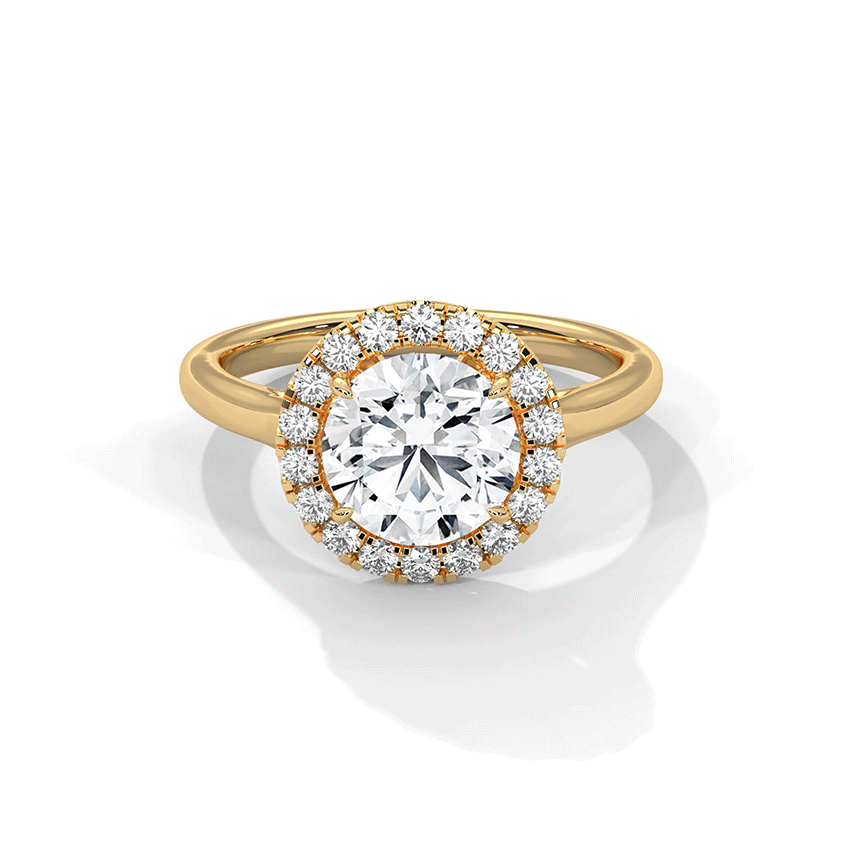 Edge Round Solitaire Diamond Ring