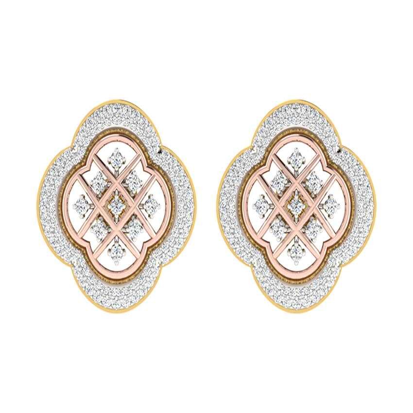 Gleaming Halo Diamond Earrings