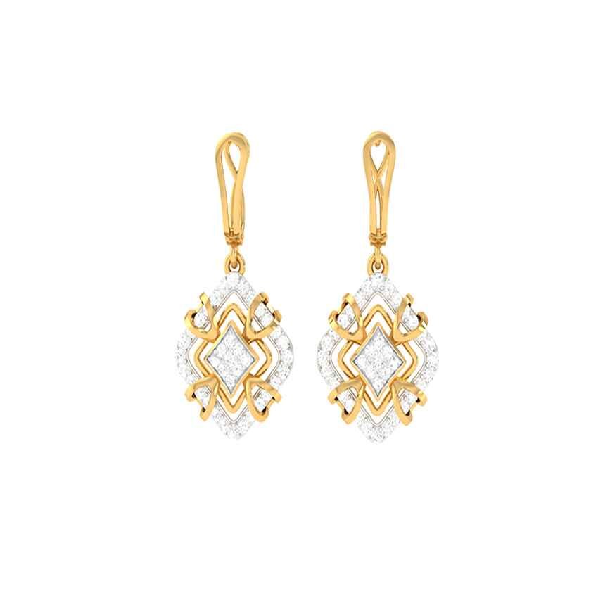 Diamond Halo Drift Earrings