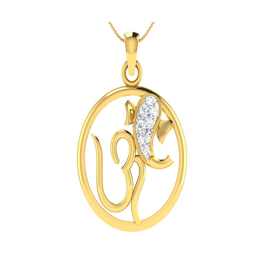 Sacred Unity Ganesh Om Diamond Pendant