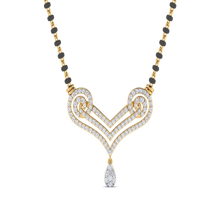 Sparkling Link Diamond Mangalsutra Set