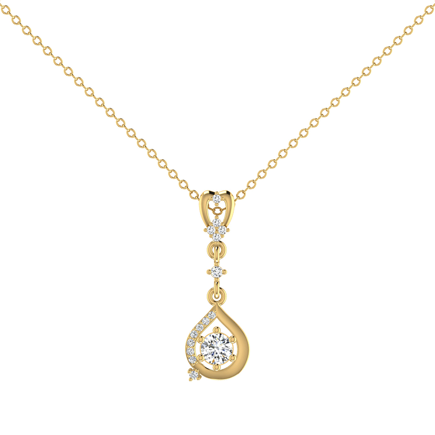 Crescent Flame Diamond Pendant