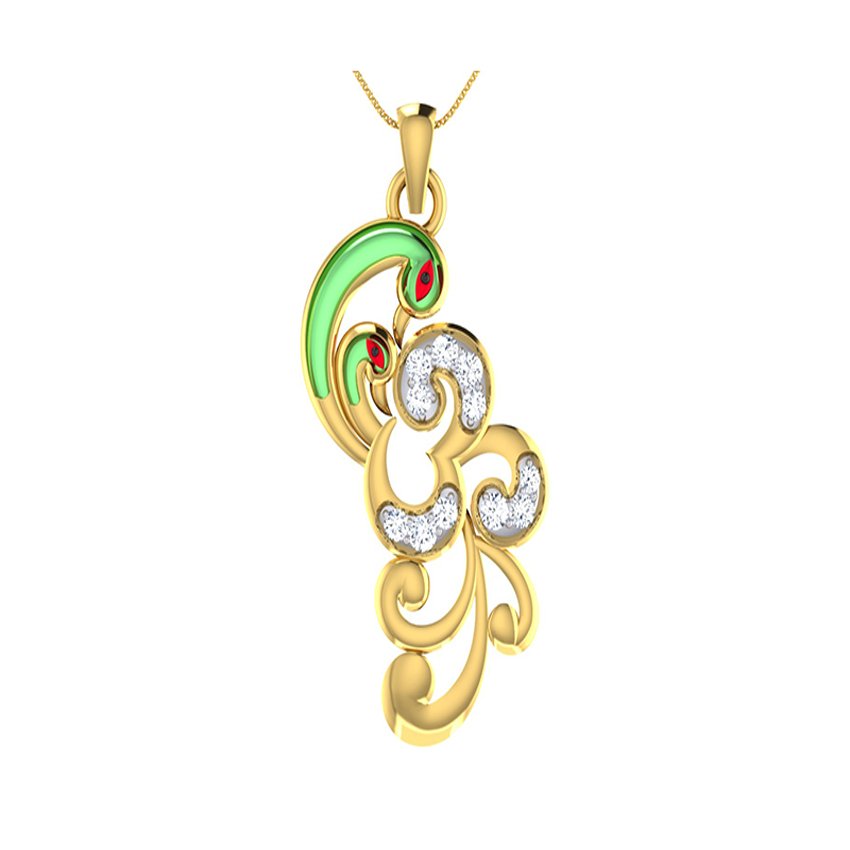 Om Charm Diamond Pendant