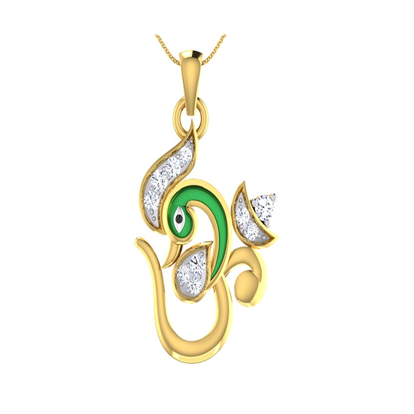 Om Crystal Diamond Pendant