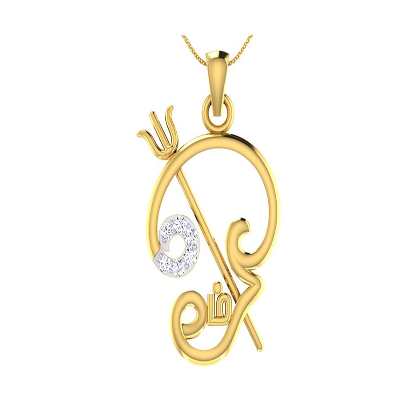 Diamond Trishul Divine  Pendant