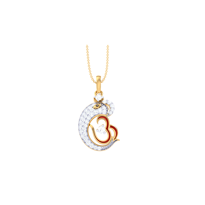 Om-Ganesha Fusion Diamond Pendant
