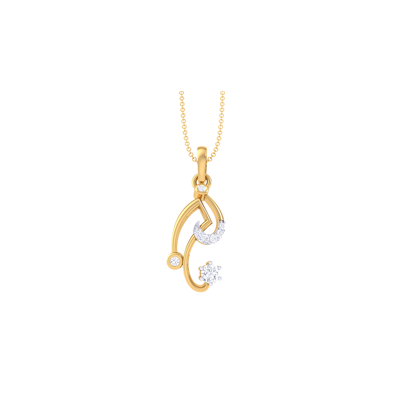 Iolite Illusion Diamond Pendant