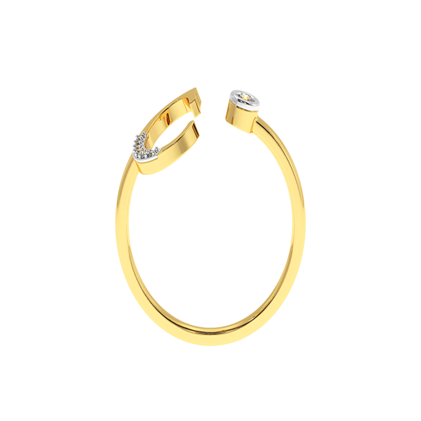 Celeste Diamond C Ring