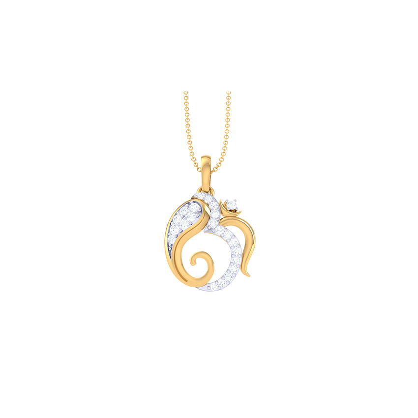 Om-Ganesha Harmony Token Diamond Pendant