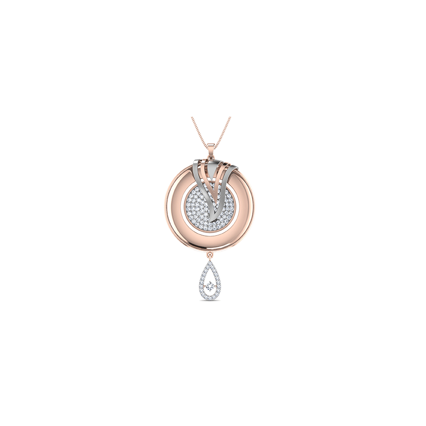 Golden Halo Diamond Pendant