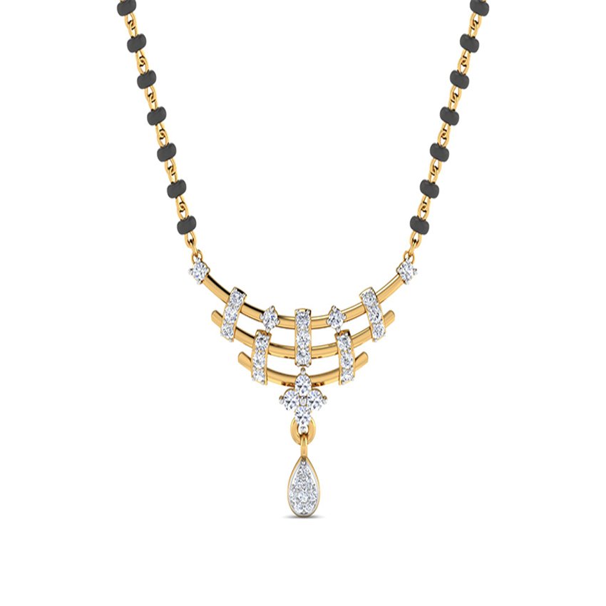 Bright Halo Diamond Mangalsutra Set
