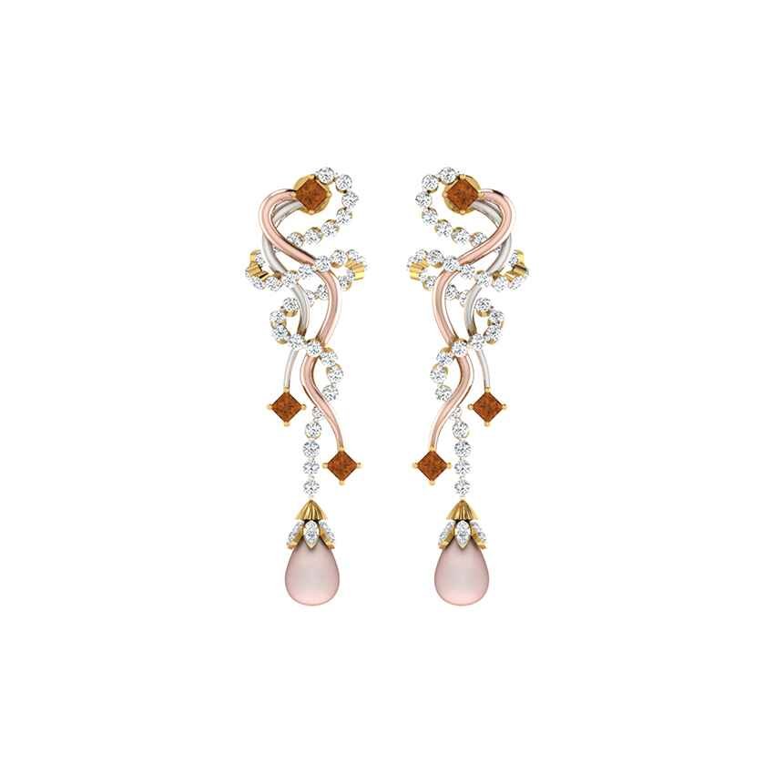 Opulent Gleam Diamond Pearl Earrings