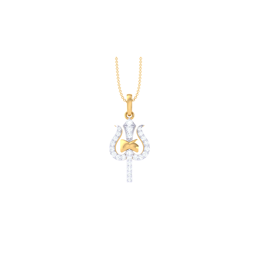 Sacred Trident Emblem Diamond Pendant
