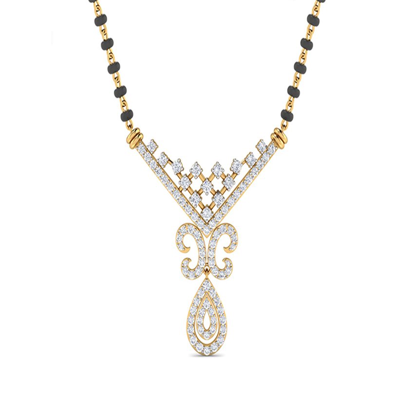 Diamond Shield Mangalsutra Pendant