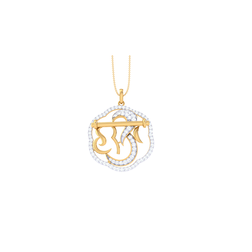 Hari Om Spiritual Emblem Diamond Pendant