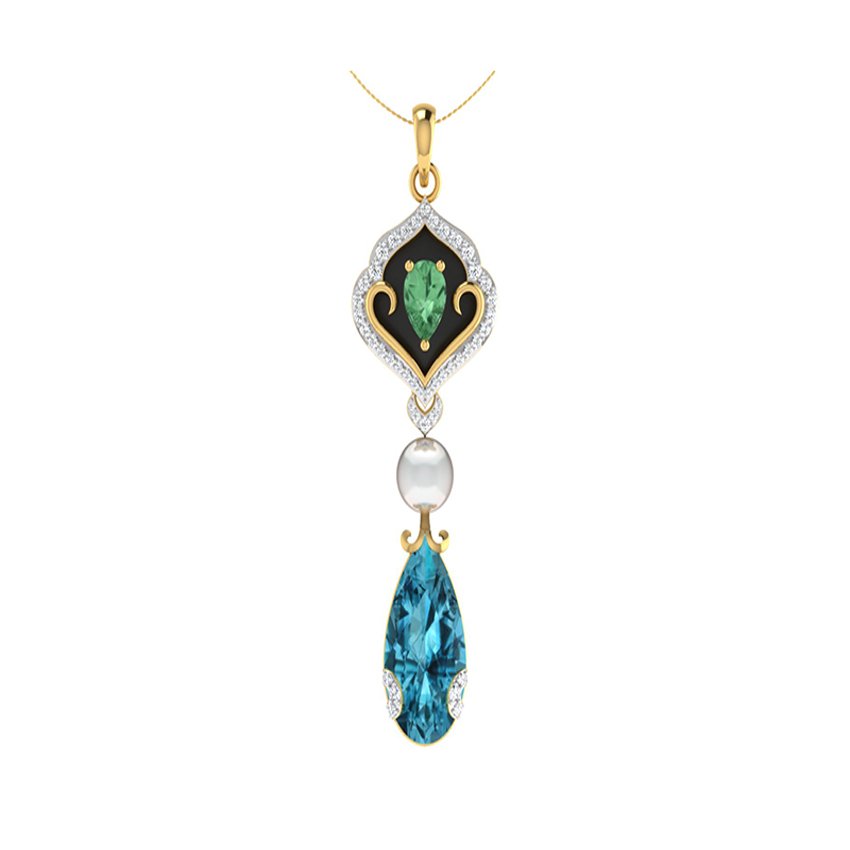 Opal Mist Diamond Pendant