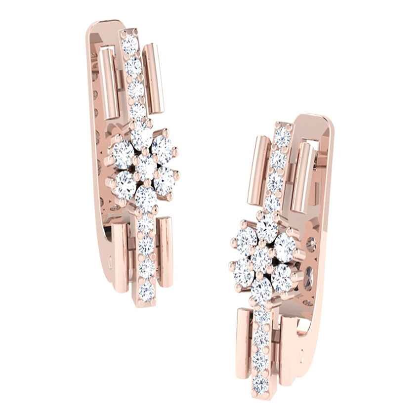 Diamond Charming Hoop Earrings