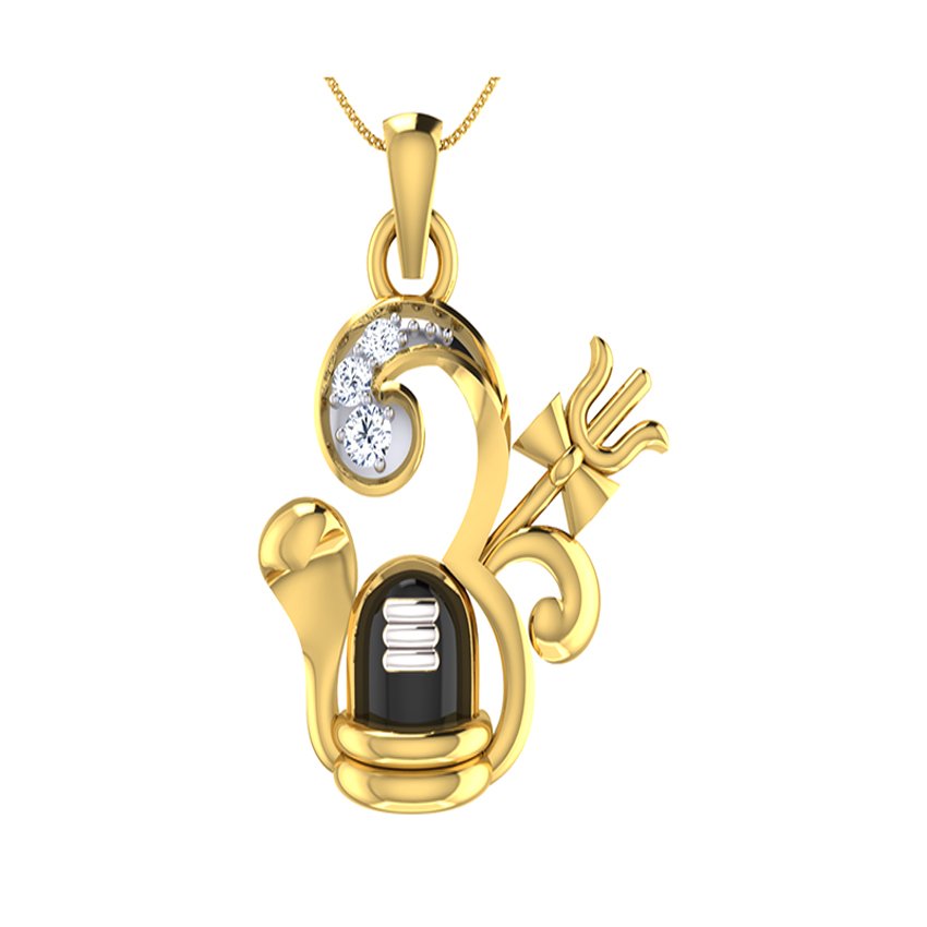 Om Trishul Diamond Pendant