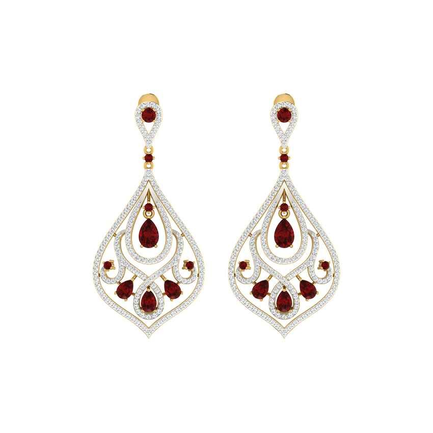 Dazzling Horizon Gems Aura Diamond Earrings