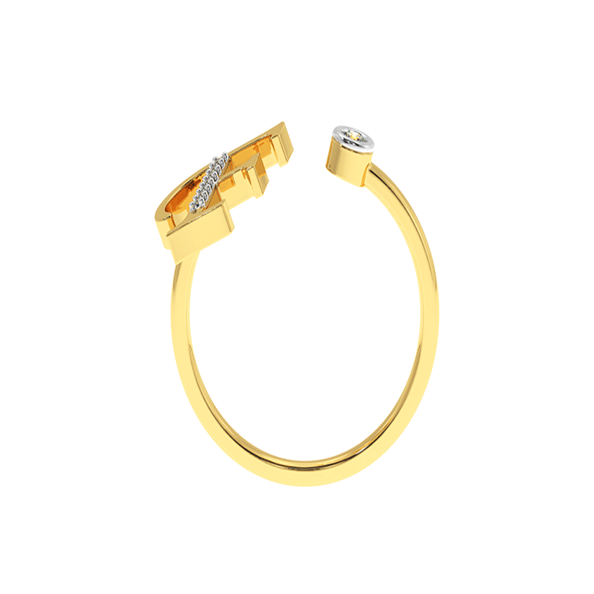 Flare Diamond F Ring